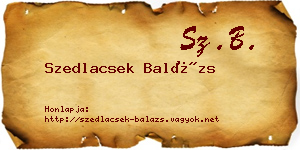 Szedlacsek Balázs névjegykártya