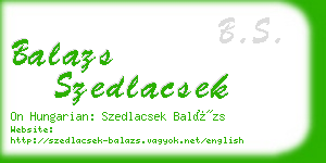 balazs szedlacsek business card